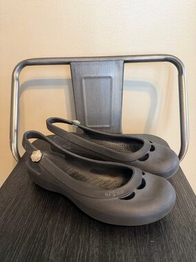 Crocs Jayna Slingback Ballet Flats Black Comfort Shoes Women’s 7